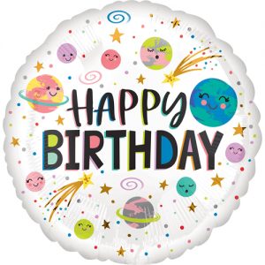 18 INCH SMILING GALAXY HAPPY BIRTHDAY FOIL BALLOON