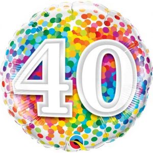 Image showing an age 30 rainbow confetti
