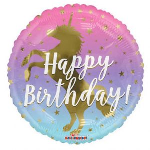 18 INCH BIRTHDAY OMBRE UNICORN FOIL BALLOON