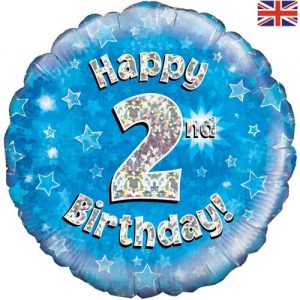 image showing happy 1st birthday foil balloon in blue