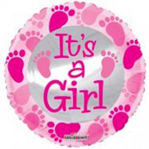 18 inch Baby Pink Footprints Foil Balloon