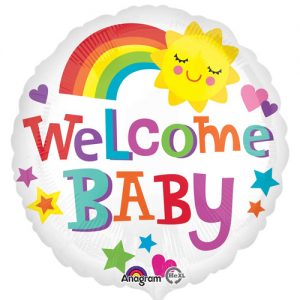18 Inch Welcome Baby Rainbow Balloon