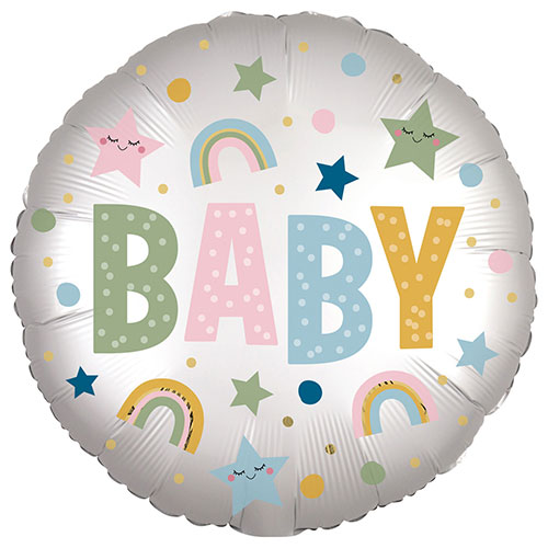 18 inch Natural Baby Satin Foil Balloon