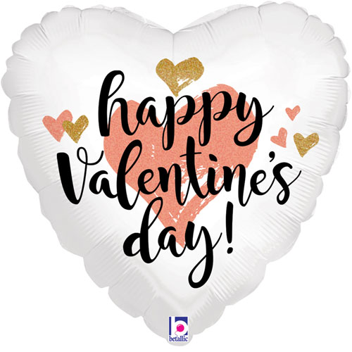 18 Inch Rose Gold Valentine Holographic Foil Balloon