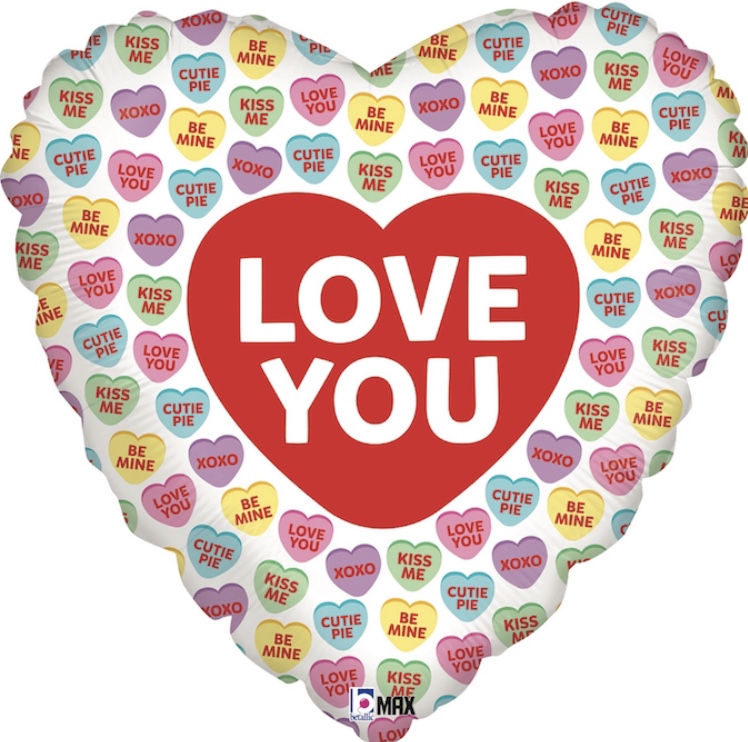 18 Inch Love Hearts Love You Heart Foil Balloon - Little Pickles