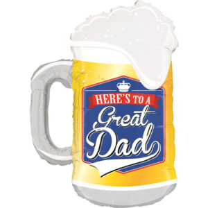 34 Inch Great Dad Beer Mug Super shape Foil Balloon