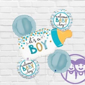 Baby Boy Bottle Balloon Bouquet